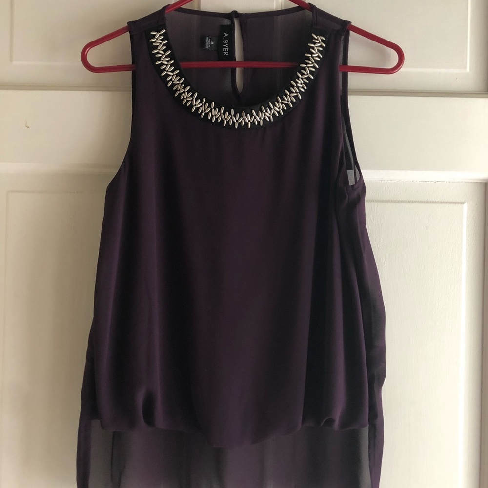 A. Byer Purple Tank Top Blouse